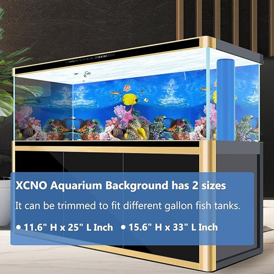 Aquarium Background Poster Water Plants 3D Coral Fish Tank Background Picture Double Sides Fish Tank Stickers 10 20 Gallon Tank 16"x 33"