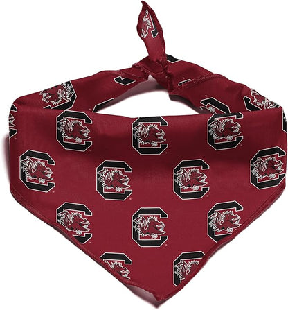 South Carolina Gamecocks Officially Licensed Bandana for Dogs and Cats | Fits Pets Great Gift Idea | Easy-to-Tie (Small, 13")