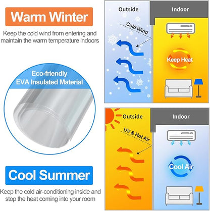 RELIANCER Magnetic Thermal Insulated Door Curtain,Waterproof EVA Door Cover,Fit Doors Size Up to 70"x78",Temperature Protection Insulated Doorway Curtain Partition,Patio Self-Closing Doors Net Screen