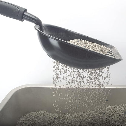 Metal Cat Litter Scoop with a Deep Shovel Design | Solid Aluminum & Non-Stick Coating | Durable Rubber Coated Handle for Easy Scooping | Perfect Size Sifting Slots for Any Type of Kitty Litter