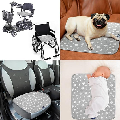 Waterproof Bed Pads Washable, Absorbent Chuck Pads for Incontinence, Washable Pee Pads for Dogs, Waterproof Mattress Protector for Seniors, Bedwetting Kids, Hospitals, Pets, 18"x16" 2 Pack