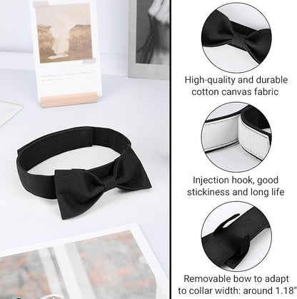 Segarty Dog Bowtie Neck Girth 12.6-18.1in, Adjustable Black Bowtie Collar for Large Dogs, Tie Tuxedo Comfortable Cotton Boy Pets Bows Grooming Accessories for Formal Wedding Holiday Birthday Party