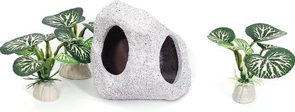 Fish Aquarium Decorations Cave Hide with Viewing Window for Betta Fish Tank Decor