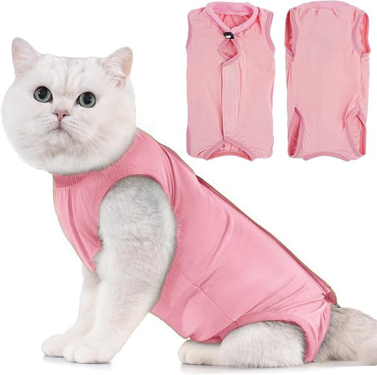 Avont Cat Recovery Suit - Kitten Onesie for Cats After Surgery, Cone of Shame Alternative Surgical Spay Suit for Female Cat, Post-Surgery or Skin Diseases Protection -Pink(M)