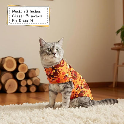 EXPAWLORER Thanksgiving Cat Sweater - Sweaters for Cats Only Soft Warm Pet Clothes, Fall and Winter Turkey Coat Pullover Design, Fleece Sweatshirt Clothing Also for Puppy Small Dogs, Medium