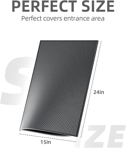 ESTHELLO Cat Litter Mat, Cat Litter Trapping Mat, Honeycomb Double Layer Design, Easy to Clean,Washable (24’ ’ x 15’ ’ Black