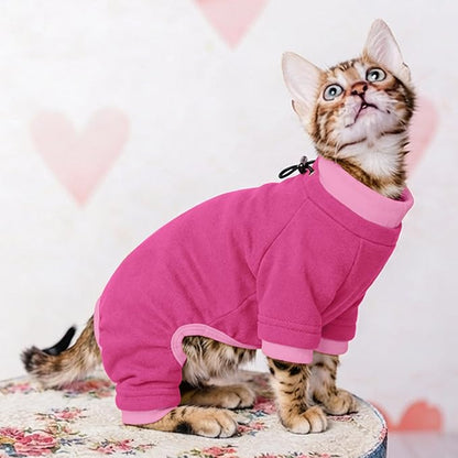 PUMYPOREITY Cat Hair Sticky Shirt – Breathable & Lightweight, Reduces Shedding Fur Pajamas, Prevents Licking Wounds After Surgery, Pink, L