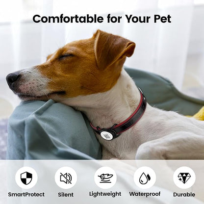 Smart Pet Tracker for Collar - Dog Trackers Location for Pet with Holder, No Monthly Fee, Real-Time Tracking, iOS Only, Emergency Contact, Long-Lasting, Anti-Lost Tracker for Cats, Bag Straps, Black