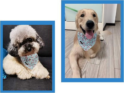 ARING PET Summer Dog Bandanas, Light Blue Flamingo Kerchief Triangle Bibs Scarf for Puppy Small Medium Large Boy Girl Dogs Cats-S