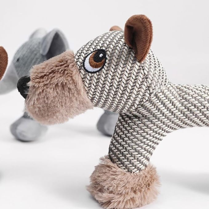 Xcho Linen Safari Companions Squeaky Dog Chew Animals Indestructible Dog Chew Toys Puppy Toys to Keep Them Busy for Small Medium Dogs Uitable for Indoor and Outdoor Throwing Play(Sheep)