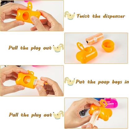 40 Pack Bone Shaped Poop Bag Dispenser Pet Waste Disposal Bag Dispenser (Random Color)