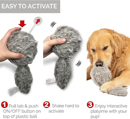 Hyper Pet Doggie Tail Interactive Plush (Wiggles, Vibrates, and Barks – Dog Toys for Boredom and Stimulating Play)