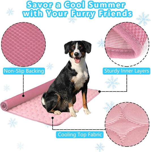 Dog Cooling Mat for Dogs, Pet Cooling Pad Bed for Dog Easy Washable for All Types of Pets and Perfect for Both Indoor and Outdoor Use, Including Car Seats 40" x 28"
