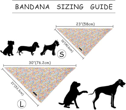 ARING PET Girl Dog Bandana, Spring Summer Daisy Floral Pet Bandana Scarf Triangle Bibs for Puppy Small Medium Large Dogs-S