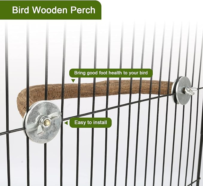 Rypet 2PCS Natural Wood Bird Perches for Cage,Wooden Parakeet cage Accessories,Parakeets Stand Perch,U Shape Parrot Perch Bird Stand Toys for Parakeet, Conure, Cockatiel, Budgie, Lovebirds S