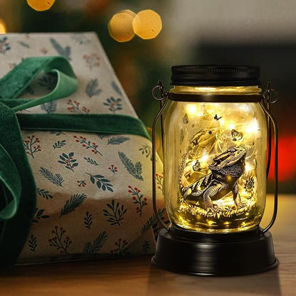 Bearded Dragon Gifts for Women/Men Bearded Dragon Solar Lanterns Mom Birthday Animal Lovers Lantern Animal Memorial Lights Solar Garden Decoration for Yard, Patio,Backyard,Porch Torches, Home Decor