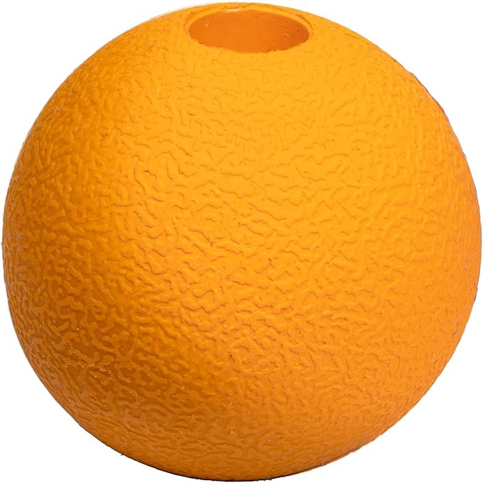 Amazon Basics Interactive Bouncy Durable Rubber Dog Toy Balls, 2.5 inch, Blue, Beige, Orange, Pack of 3