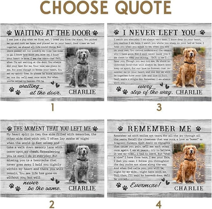 Memorial Stone: Personalized Thoughtful Gifts for Pet Lovers, Changeable Poem Option, Memorialize Your Furry Dog and Cat's Image with Preferable Version, Cemetery Decorations