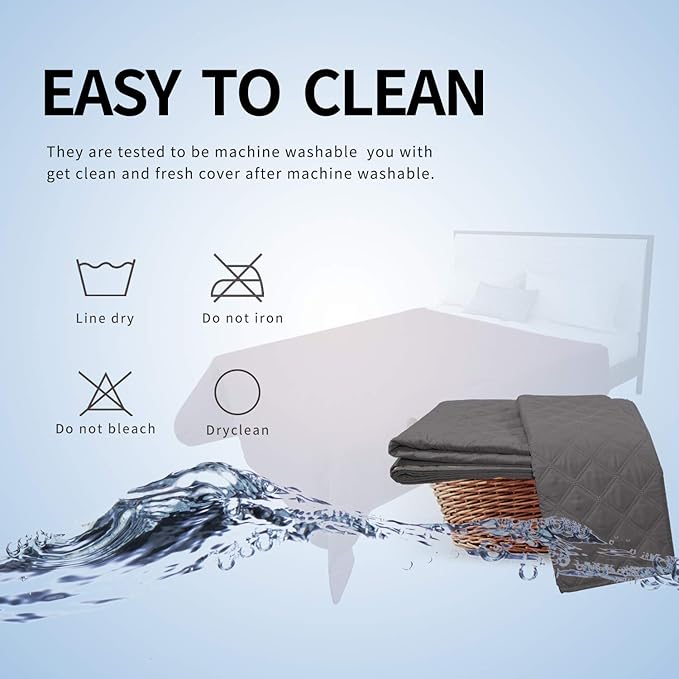 Easy-Going 100% Waterproof Dog Bed Cover Washable Couch Cover Non-Slip Sofa Cover Furniture Protector Cover Reusable Incontinence Bed Underpads for Pets Kids Children Dog Cat(52x82 in,Gray)
