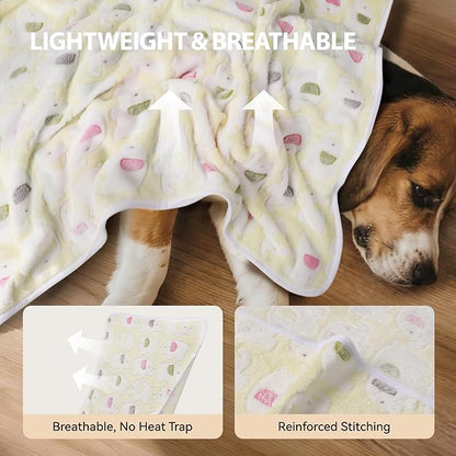 LINENLUX 1 Pack 3 Blankets Super Soft Fluffy Premium Fleece Dog Blankets for Puppy Cat Pet Blanket Flannel Throw Warm Sleep Elephant Pattern 31x20 inches