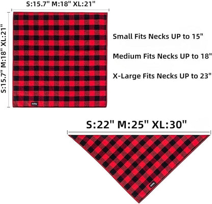 Buffalo Plaid Dog Bandanas Fall Christmas Small 6PCS Dog Gifts Red Blue Green Orange Black Brown Scarf Adjustable Kerchief for Small Cats Puppy