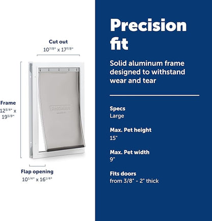 PetSafe Freedom Aluminum Dog and Cat Door - Durable Frame - Small, Medium, Large, X-Large