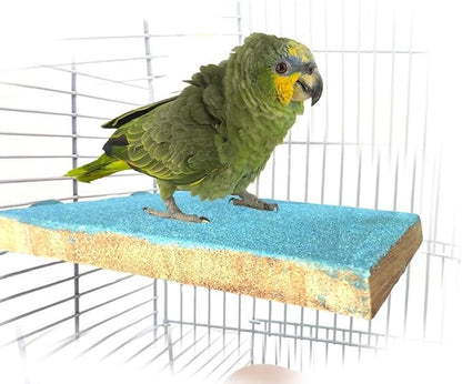 Litewoo 4 PCS Bird Perch Stand Toy Parrot Wooden Stand Platform Colorful Sand Paw Grinding Stick Trim Beak for Small Medium Parakeet Cockatiel Cockatoo Conure Lovebird Finch Cage Accessories