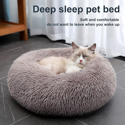 Cat Beds for Indoor Cats,15.7 Inch Small Cats Beds, Washable-Round Pet Bed for Puppy and Kitten with Slip-Resistant Bottom