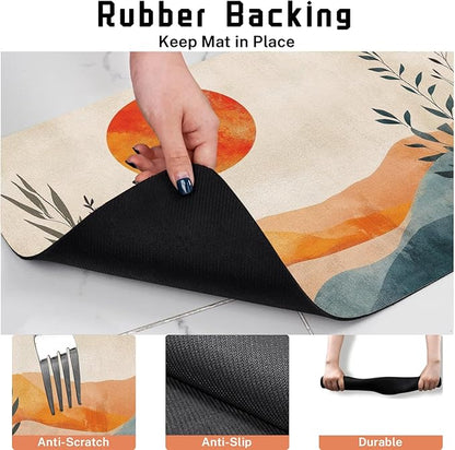 Absorbent Pet Dog Bowl Mat for Food and Water, Pet Cat Food Feeding Mat with Non Slip Rubber Backing, Dog Food Mats for Floors Waterproof, 24"x32"