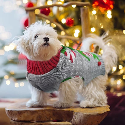 Dog Cat Ugly Christmas Sweater Boy Girl Xmas Pet Clothes Holiday Puppy Costume New Year Gifts for Small Medium Large Dogs Outfits (M, Grey Elf)