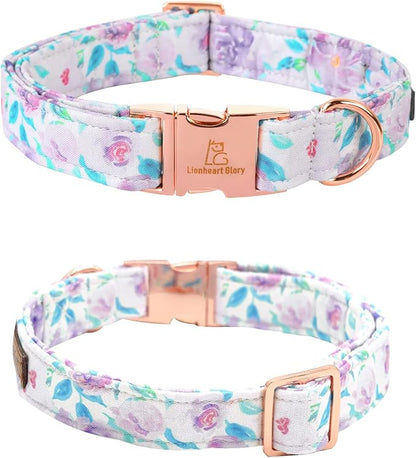 Lionheart glory Purple Dog Collar, Adjustable Dog Collar with Bowtie, Pet Gift Collar for Dog Soft Bowtie Dog Collars for Small Dogs