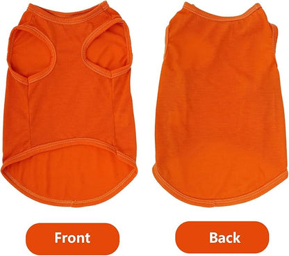 4 Pcs Cat Shirts Solid Color Dog Clothes Summer Sleeveless Pet T Shirts for Small Pet Dogs Cat (Black,Grey,Red,Orange, Small)