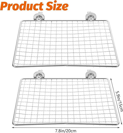 BNOSDM 2 Pack Bird Perch Platform Stainless Steel Birds Perches Parrot Shelf Training Stand Small Animals Cage Accessories for Parakeets, Budgies, Conures, Cockatiels, Lovebirds (L)