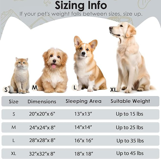 Dogs Bed for Small Dogs, Anti-Anxiety Washable Round Bed (Dark Grey, 24.0" L x 24.0" W x 8.0" Th)