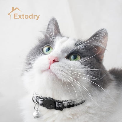 6 Pack Classic Plaid Cat Collars with Bells - Breakaway Kitten Collar and Adjustable 6-9 in,Cute Kitty Collar for Girl Boy Cats,Pet Gifts,Accessories,Supplies,Stuff