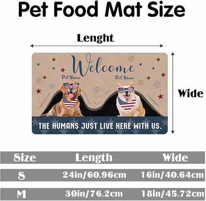 Personalized Dog Cat Mat with Name Photo Custom Placemat Feeding Mats for Food and Water Customized Non-Slip Waterproof Doormat for Bowls Outdoor Indoor Floors Gifts for Pet Owner