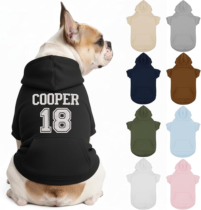 Personalized Dog Hoodie, Custom Embroidered Name Pet Hoodie, Warm Winter Outfit for Dogs, Pet Clothes, Gift for Dog Lovers 2