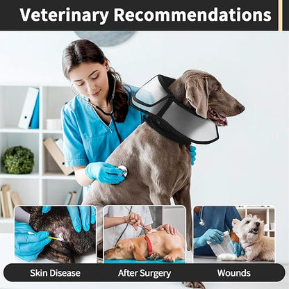 Allroaring Dog Cone, Soft Dog Cones for Small Dogs, Adjustable Doggie Cone Collar to Stop Licking, Professional Pet Recovery Cones E-Collar for Dogs Aftert Surgery Wound Healing, Black S