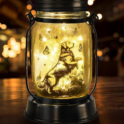 Great Pyrenees Gifts for Women/Men Great Pyrenees Dog Solar Lanterns Mom Birthday Dog Lovers Lantern Pet loss Pet Memorial Lights Solar Garden Decoration for Yard, Patio,Backyard,Porch Torches Light