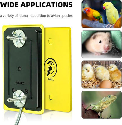 SYSAI Snuggle-Up Bird Warmer for Small Exotic Birds Like Parakeets or Cockatiels and Conure,104°F/113°F Adjustable, 4 X 6 Inches, Bird Heater for Cage