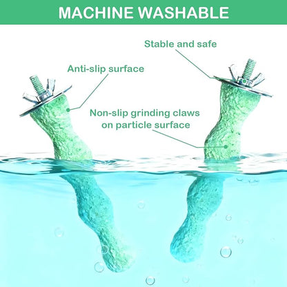 2PCS Bird Beak Grinding Stone, Anti-Slip Parrot Nail Trimming Stick, Parrot Resin Beak Grinder, Washable Claw Trimmer Care Stand for Budgie, Conures, Parakeets Cage Accessories