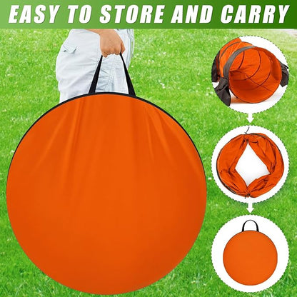 28 in 10 Foot Orange Extra Large Dog Agility Tunnel with Sandbags Dogs Agility Training Equipment Tunnel with 3 Pack Sandbags Carry Bag and 4 Ground Spikes for All Medium and Large Dogs