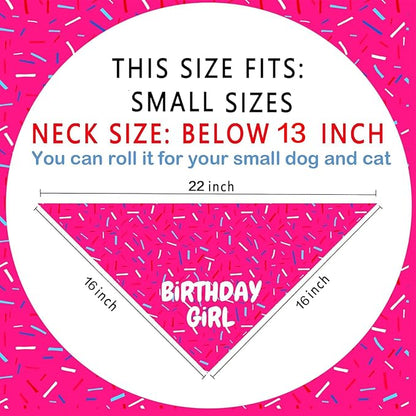 Birthday Dog Bandanas 1 Pack, Colorful It's My Birthday Dog Scarfs for Boy and Girl, Pet Scarves for Birthday Boy and Girl Bandanas for Small Medium Large Dogs (Birthday Girl, Small)