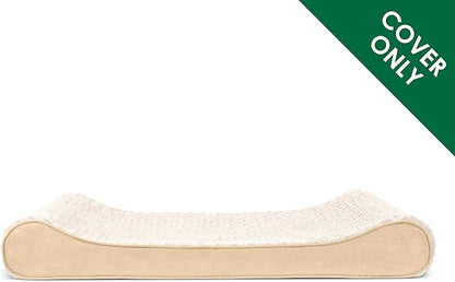 Furhaven Replacement Dog Bed Cover Ultra Plush Faux Fur & Suede Contour Luxe Lounger, Machine Washable - Cream, Medium