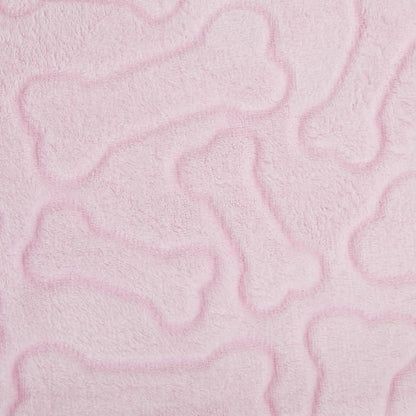 Bone Dry Embossed Bone Print Pet Blanket, Pink, 36x48"