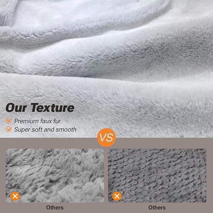 Soft Touch Orthopedic XL Dog Bed for Large Dogs with Faux Fur Top, Waterproof Pet Couch Bed with Removable Washable Cover and Supportive Foam Filling (Grey, Extra Large)