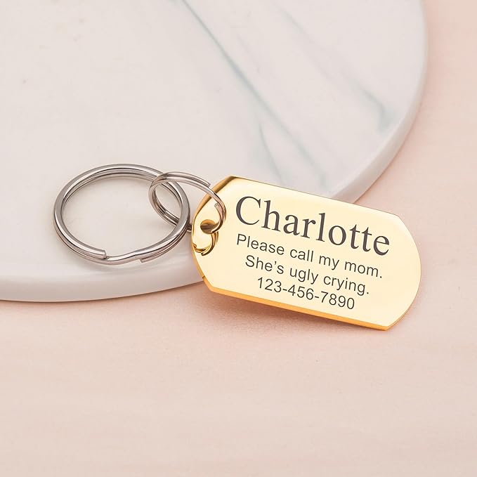 Anavia Personalized Pet ID Tags, Stainless Steel Glossy Laser Engraved Dog Cat Collar Name Tags, Multiple Colors Shapes Sizes (Dog Tag, Small)