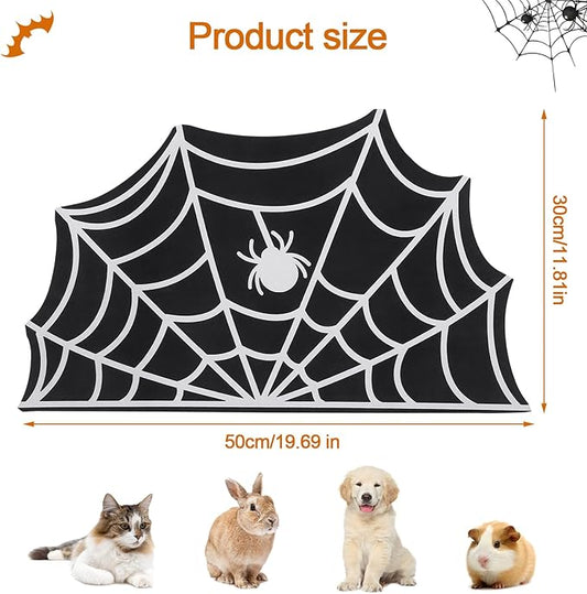 Halloween Pet Mat for Food and Water, Pet Feeding Mat for Dog Cat Bowl Absorbent Anti-Stain Non-Slip Quick Dry Easy Clean Floor Placemat, Pets Accessories Indoor (12 * 20 in)