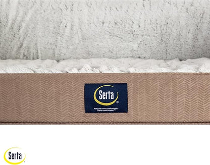 Serta Orthopedic Quilted Couch Dog Bed for Pets – Chocolate Brown (X-Large)