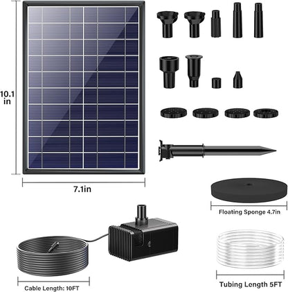 Biling 7.5W Solar Water Pump Outdoor, Solar Pond Pump Solar Fountain with DIY 5ft Tubing for Samll Ponds, Garden Pool and Bird Bath
